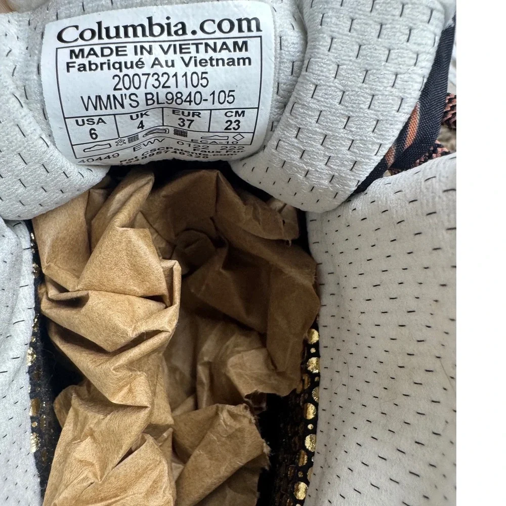 Columbia Keetley Shorty Waterproof Snow Boots White Floral BL9840-105 Womens 6
